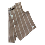 Le Bebe' Gilet Tinta Unita Fantasia A Righe per Neonato LBB5394 MARRONE LE BEBE' 
