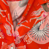 F**K Camicia Mezza Manica Stampa Fantasia Arancione per Bambina