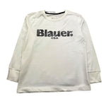 BLAUER shirt girocollo tinta unita con stampa logo Bianco per Bambino 24WBLKH01543 BIANCO BLAUER 
