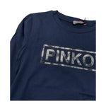 PINKO shirt girocollo tinta unita con logo Blu per Bambina 028923X BLU PINKO 