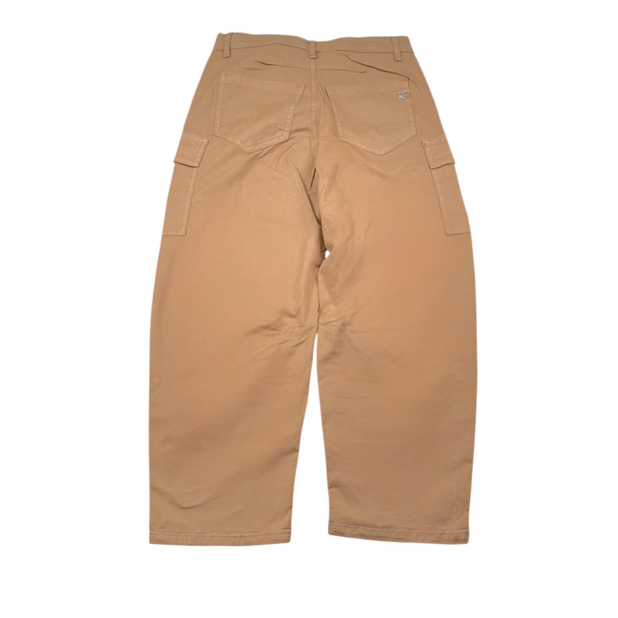 Please Pantalone Tinta Unita con Tasconi per Bambina PH29132G72 CAMMELLO PLEASE 