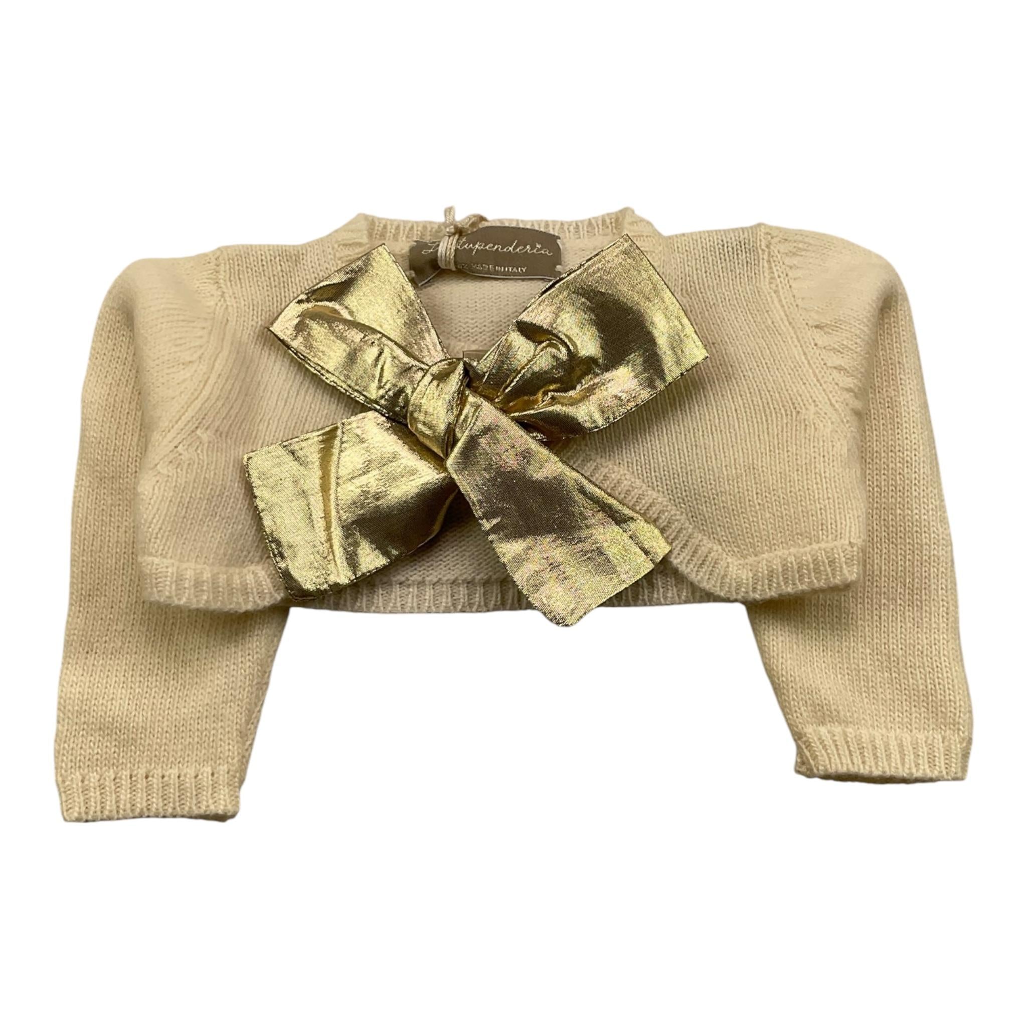 LA STUPENDERIA coprispalle tinta uita con fiocco Panna per Neonata VCSC02500 PANNA LA STUPENDERIA 