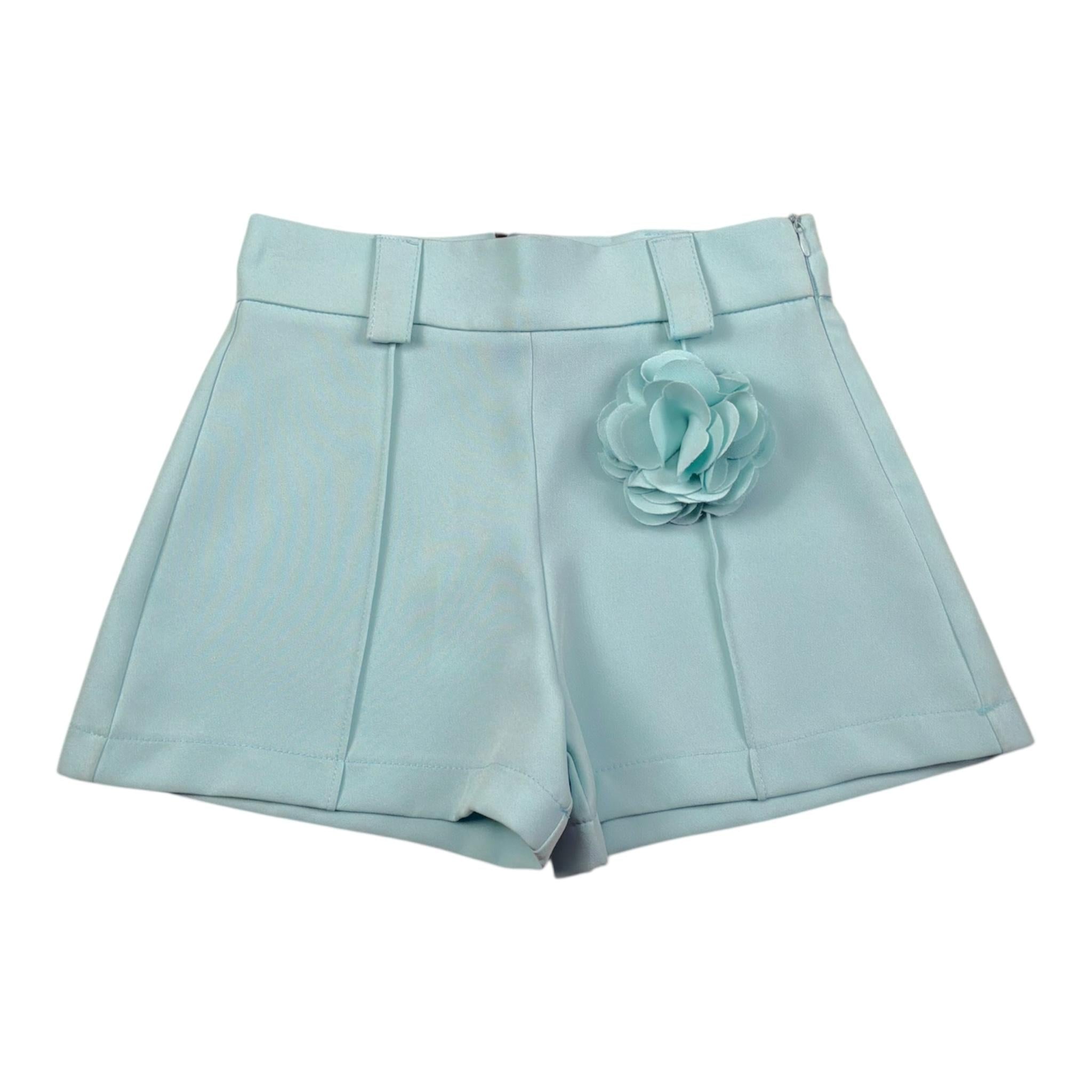 Petit Posh Short Tina Unita con Applicazione per Neonata GFBS25066SHXN VERDE ACQUA PETIT POSH 