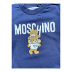MOSCHINO felpa chiusa girocollo tinta unita con stampa Blu per Neonato MUF05JX BLU MOSCHINO 