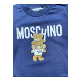 MOSCHINO felpa chiusa girocollo tinta unita con stampa Blu per Neonato MUF05JX BLU MOSCHINO 