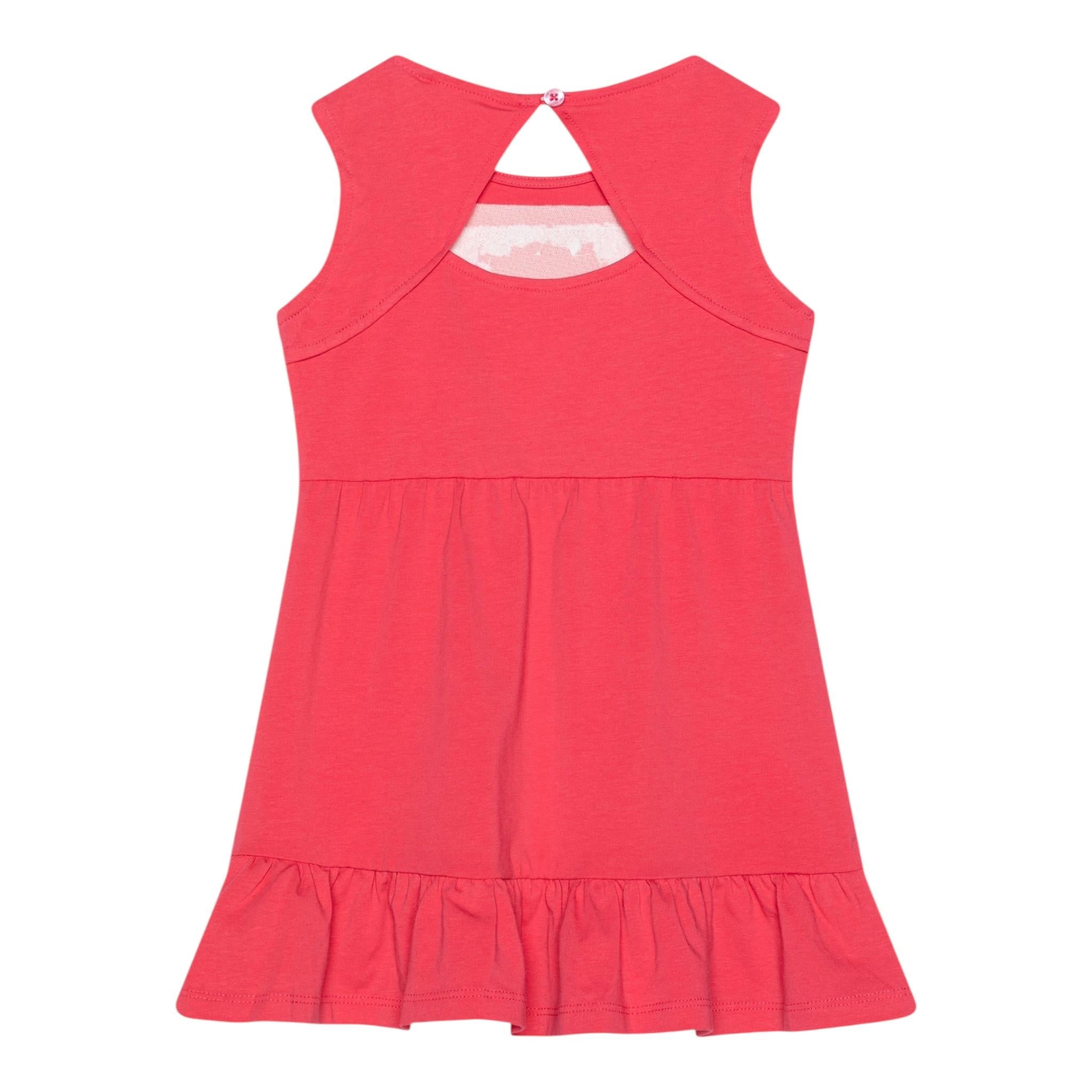 Guess Abito Giromanica Tinta Unita con Logo E Culotte per Neonata A5GK06K6YW4 FRAGOLA GUESS 