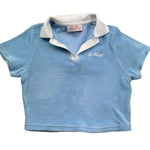 Saint Barth Polo Mezza Manica Tinta Unita In Spugna con Colletto In Contrasto per Bambina JAIM003 AZZURRO SAINT BARTH 
