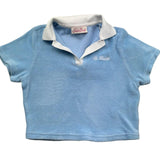 Saint Barth Polo Mezza Manica Tinta Unita In Spugna con Colletto In Contrasto per Bambina JAIM003 AZZURRO SAINT BARTH 