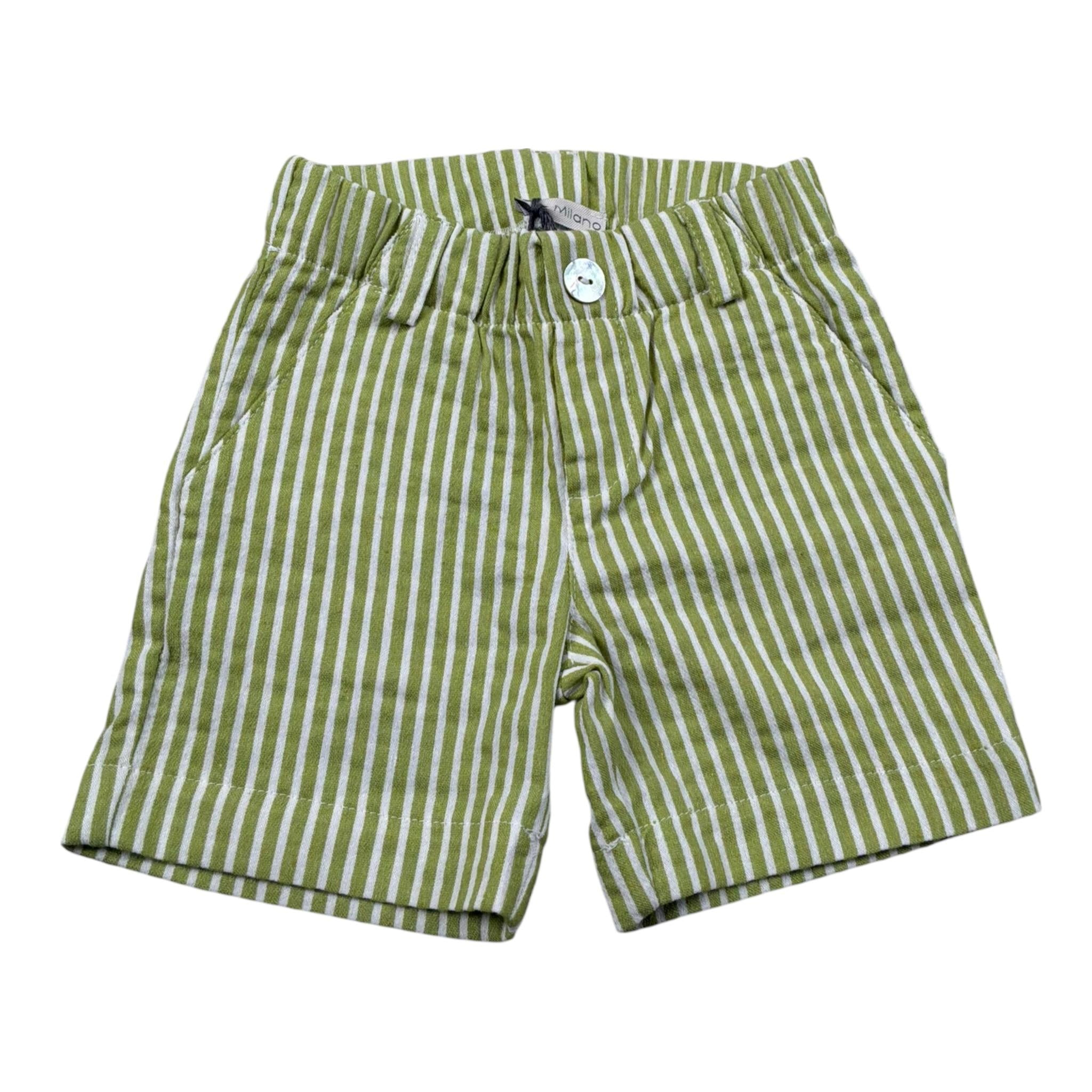 J.O. Milano Bermuda Fantasia A Righe con Elastico In Vita Verde per Neonato 574M1X VERDE J.O. MILANO 