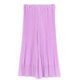 Dixie Pantalone Modello A Palazzo Tinta Unita Con Plisset Lilla Per Bambina