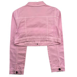 Lu Lu By Miss Grant Giubbino In Denim Tinta Unita Rosa Per Bambina