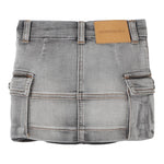 Monnalisa Gonna In Denim Tinta Unita con Girovita Regolabile per Bambina 19D701 GRIGIO MONNALISA 