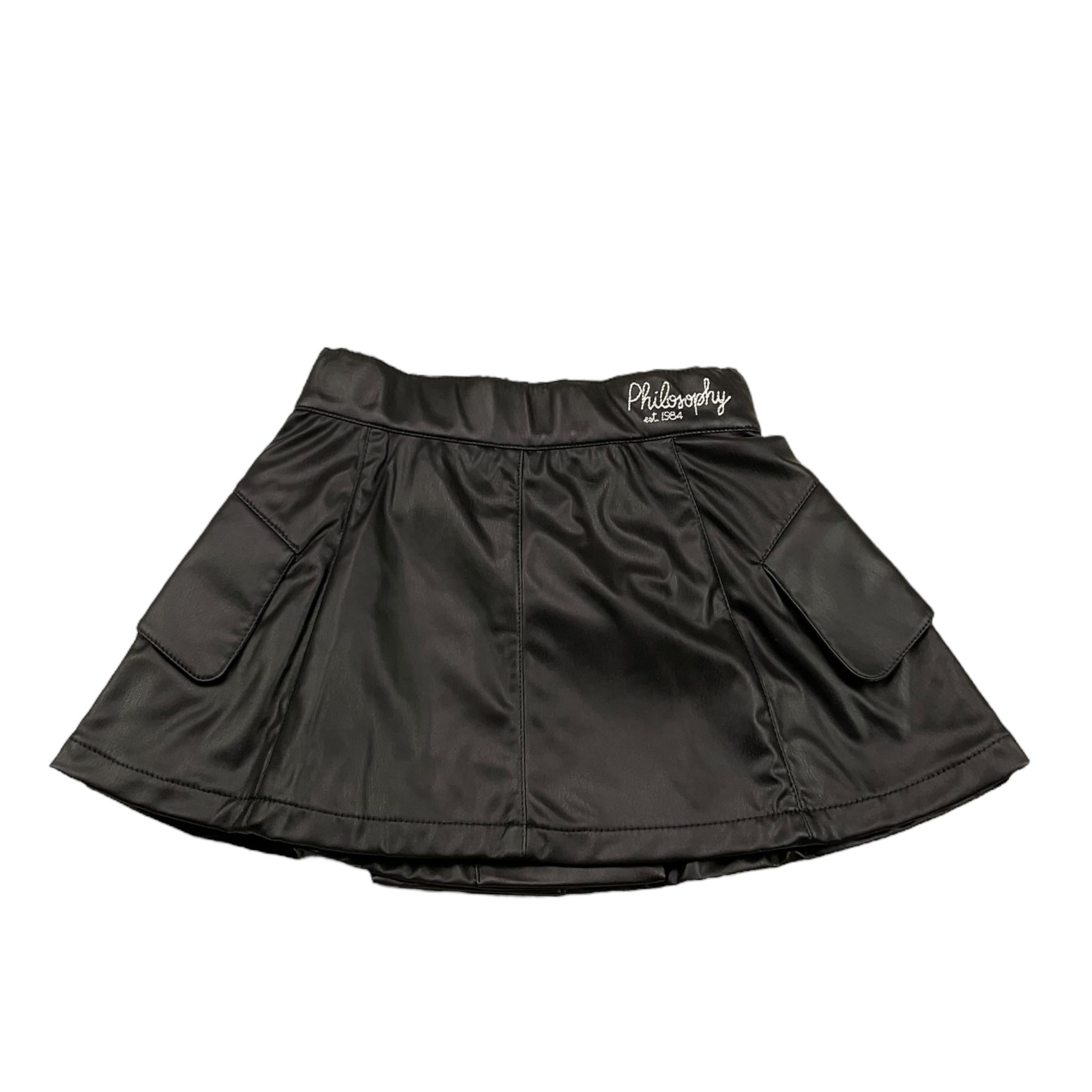 PHILOSOPHY gonna tinta unita in ecopelle Nero per Bambina PJGO71 NERO PHILOSOPHY 