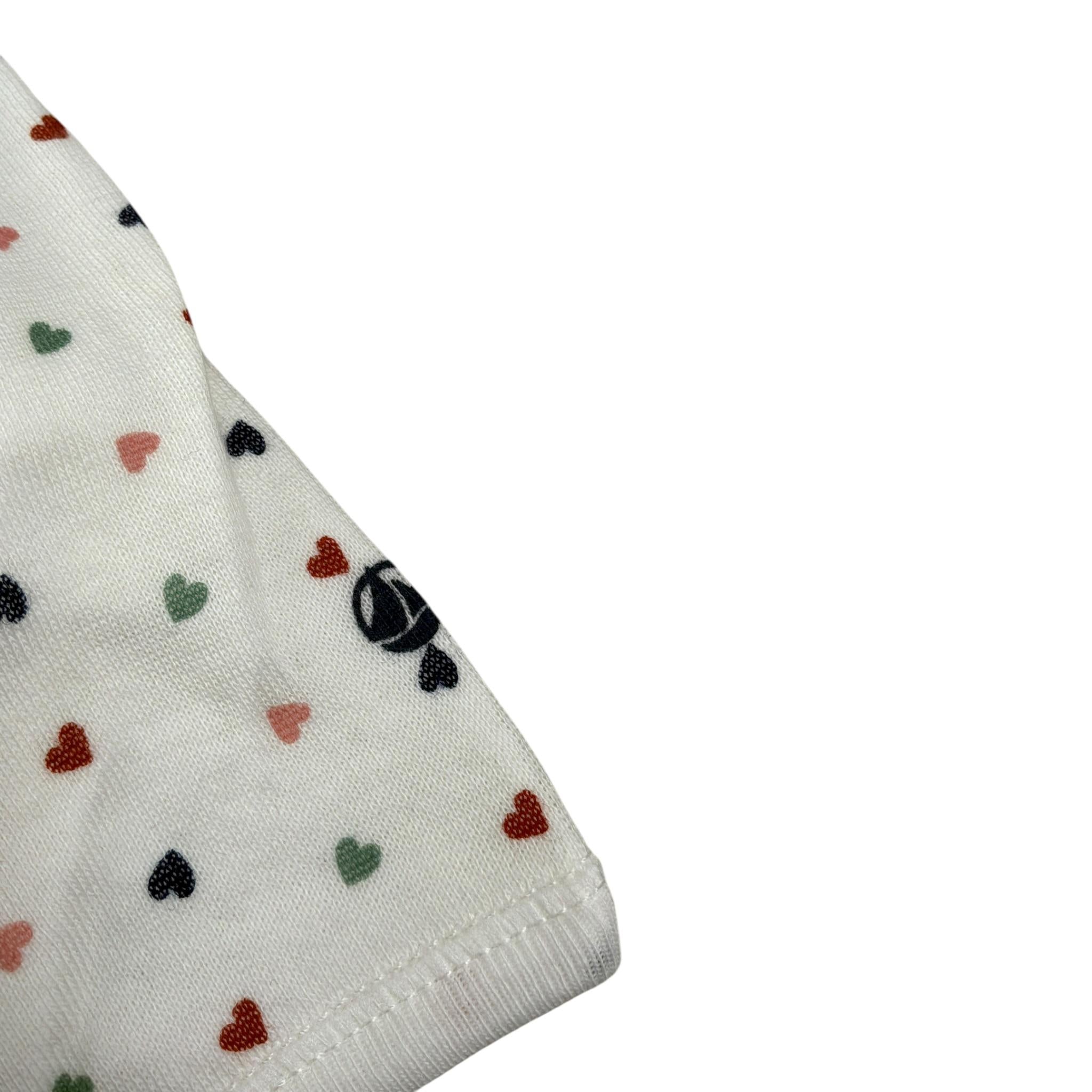 Petit Bateau Tutina Manica Lunga tinta unita Stampe Cuori Panna per Neonata A09G501000 PANNA PETIT BATEAU 