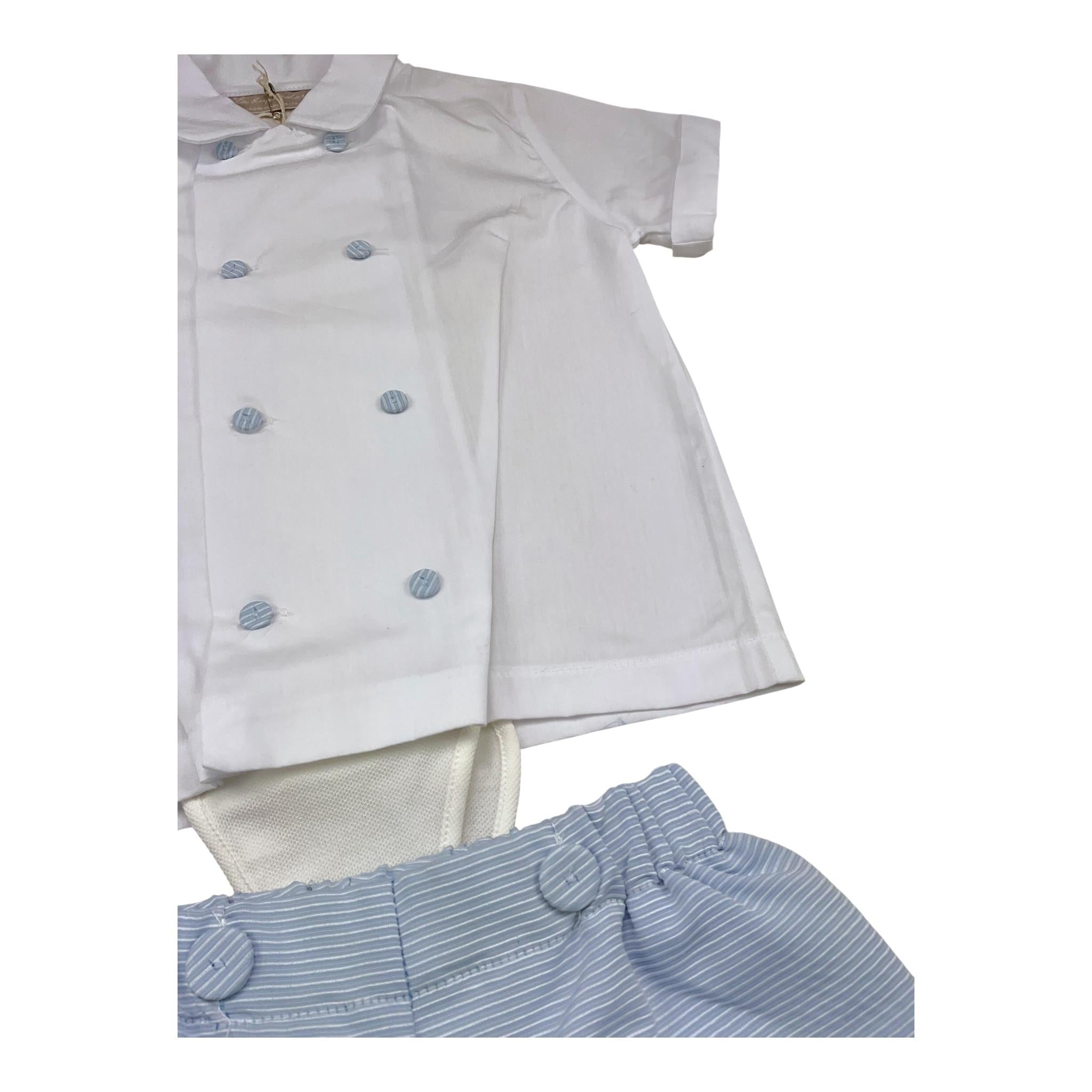 La Stupenderia Completo 2 Pezzi Camicia-Bermuda Bicolore per Neonato CCCT73 BIANCO/AZZURRO LA STUPENDERIA 