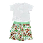 Mini Banda Completo 2 Pezzi T-Shirt-Bermuda per Neonato 3B639 BIANCO MINI BANDA 