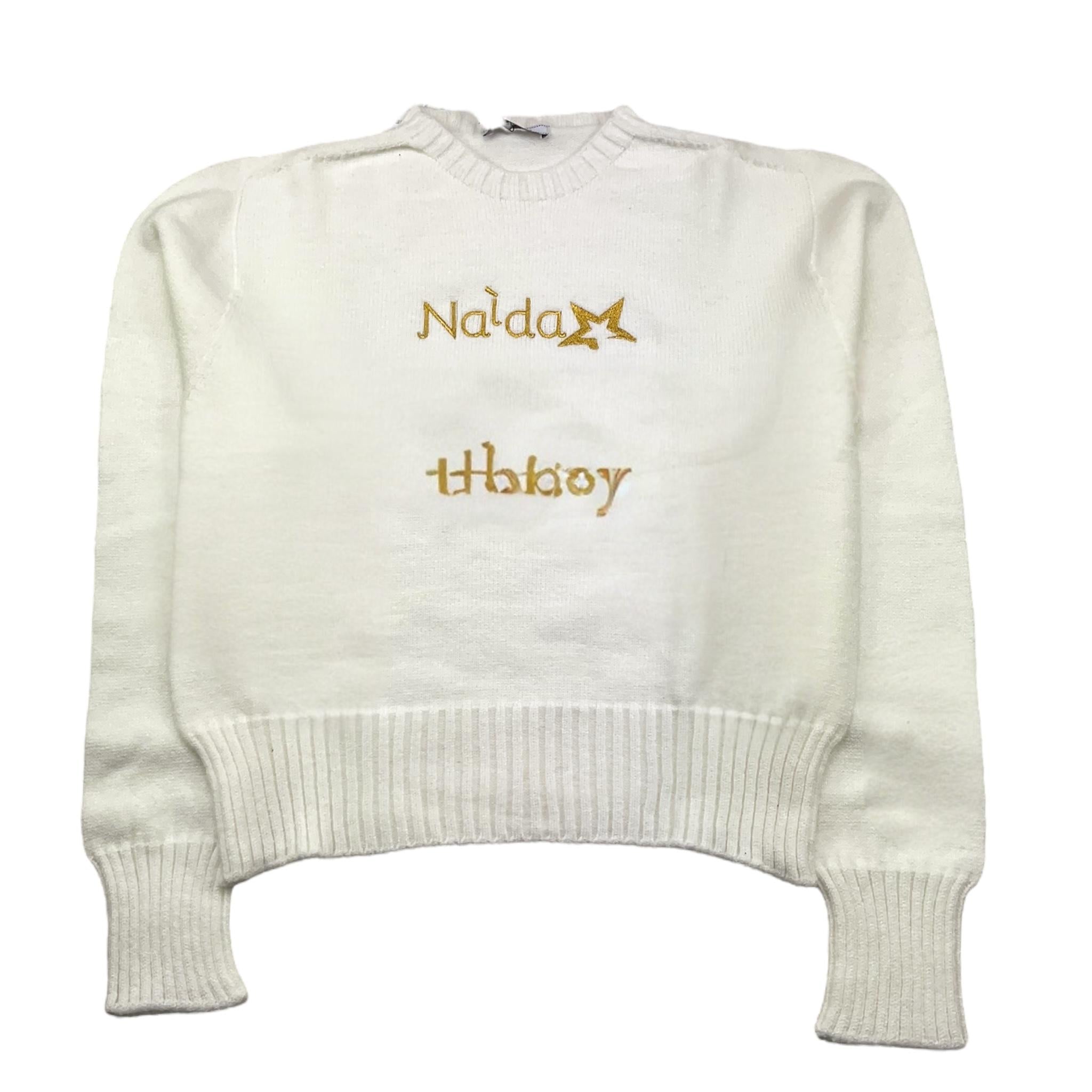 NAIDA maglia gircollo tinta unita con stampa logo Panna per Bambina NAMA312 PANNA NAIDA 