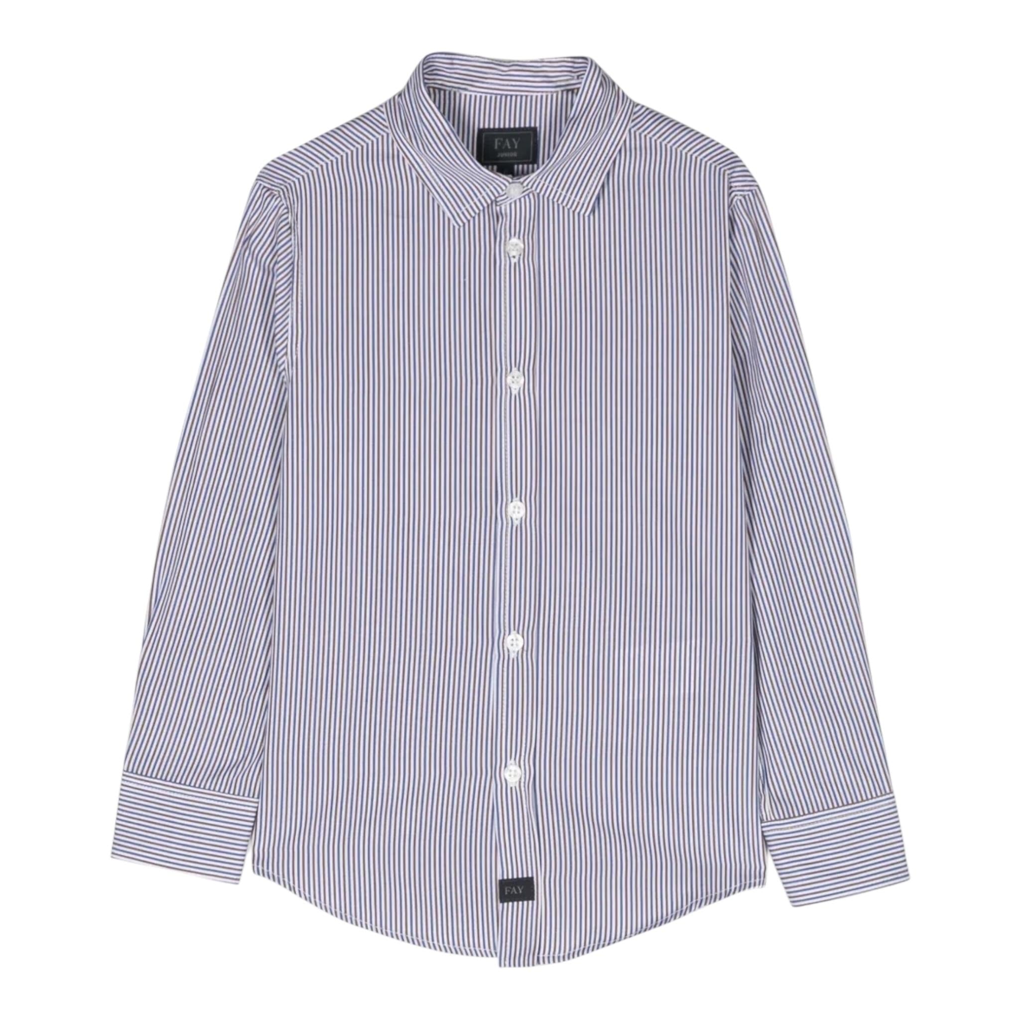 FAY camicia tinta unita con fantasia a righe Bianco per Bambino FT5P20 BIANCO FAY 