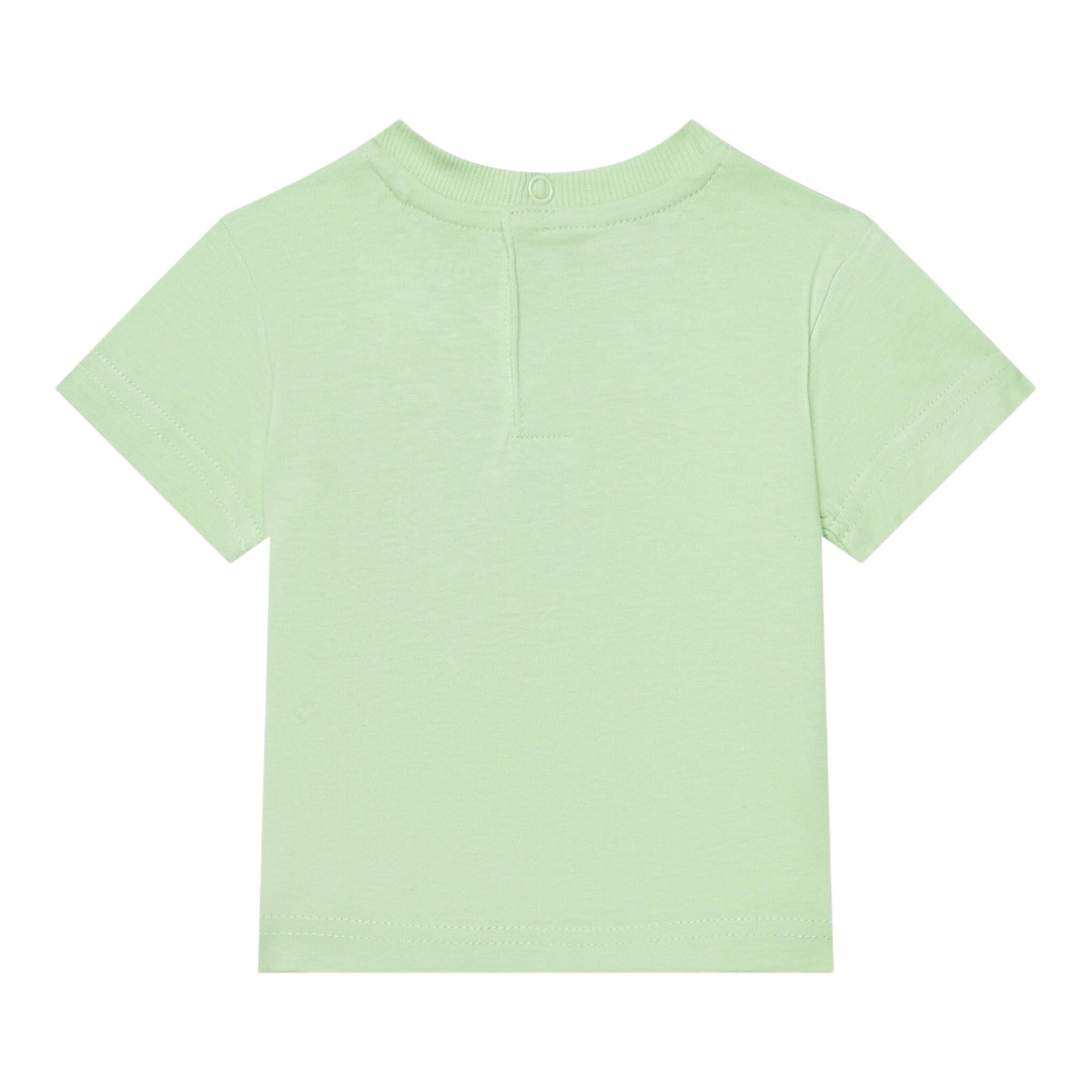 Guess T-Shirt Gircollo Tinta Unita con Stampa per Neonato I5GI01K8HM4 VERDE GUESS 