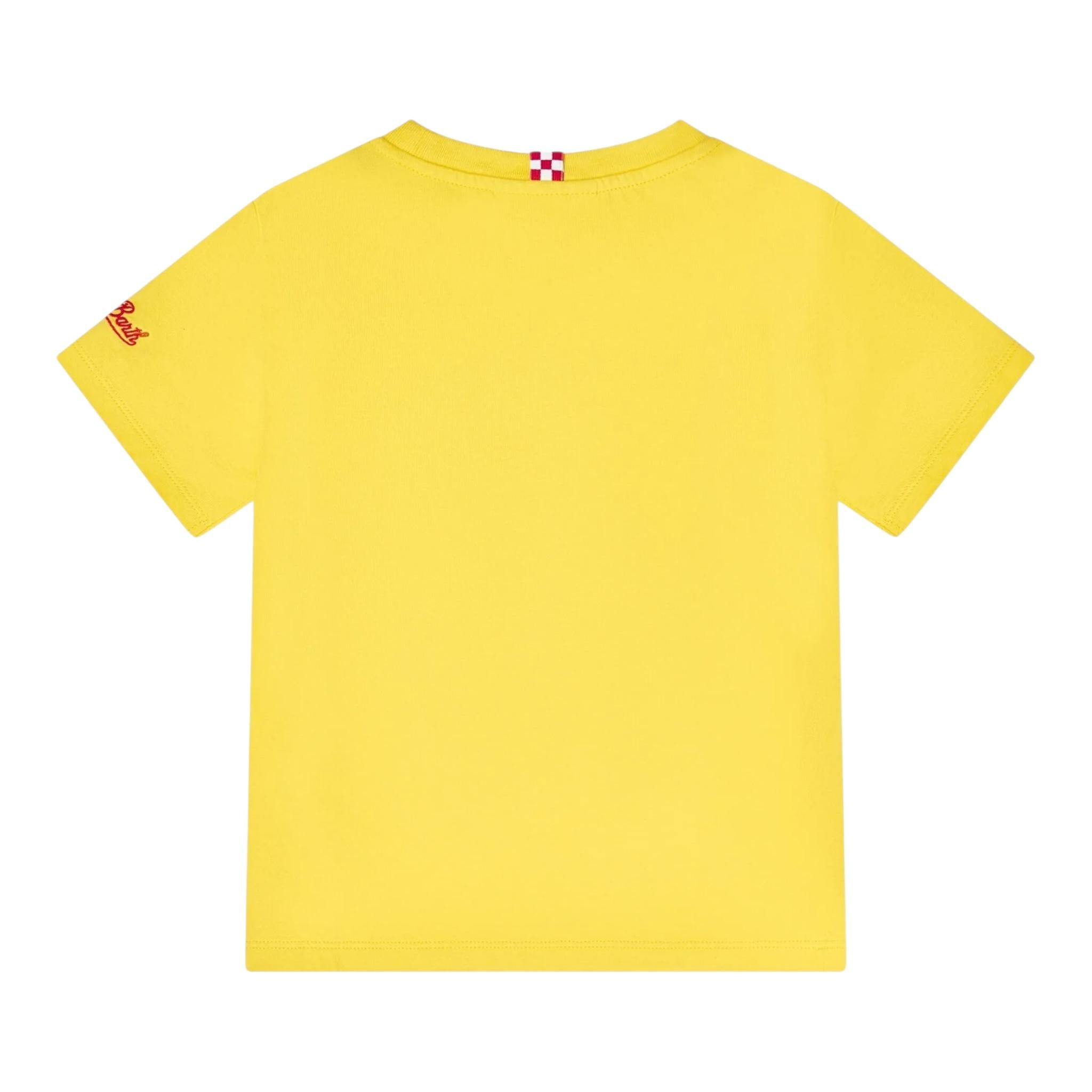 Saint Barth T-Shirt Girocollo Tinta Unita con Stampa Spiderman per Bambino TSH00010343 GIALLO SAINT BARTH 