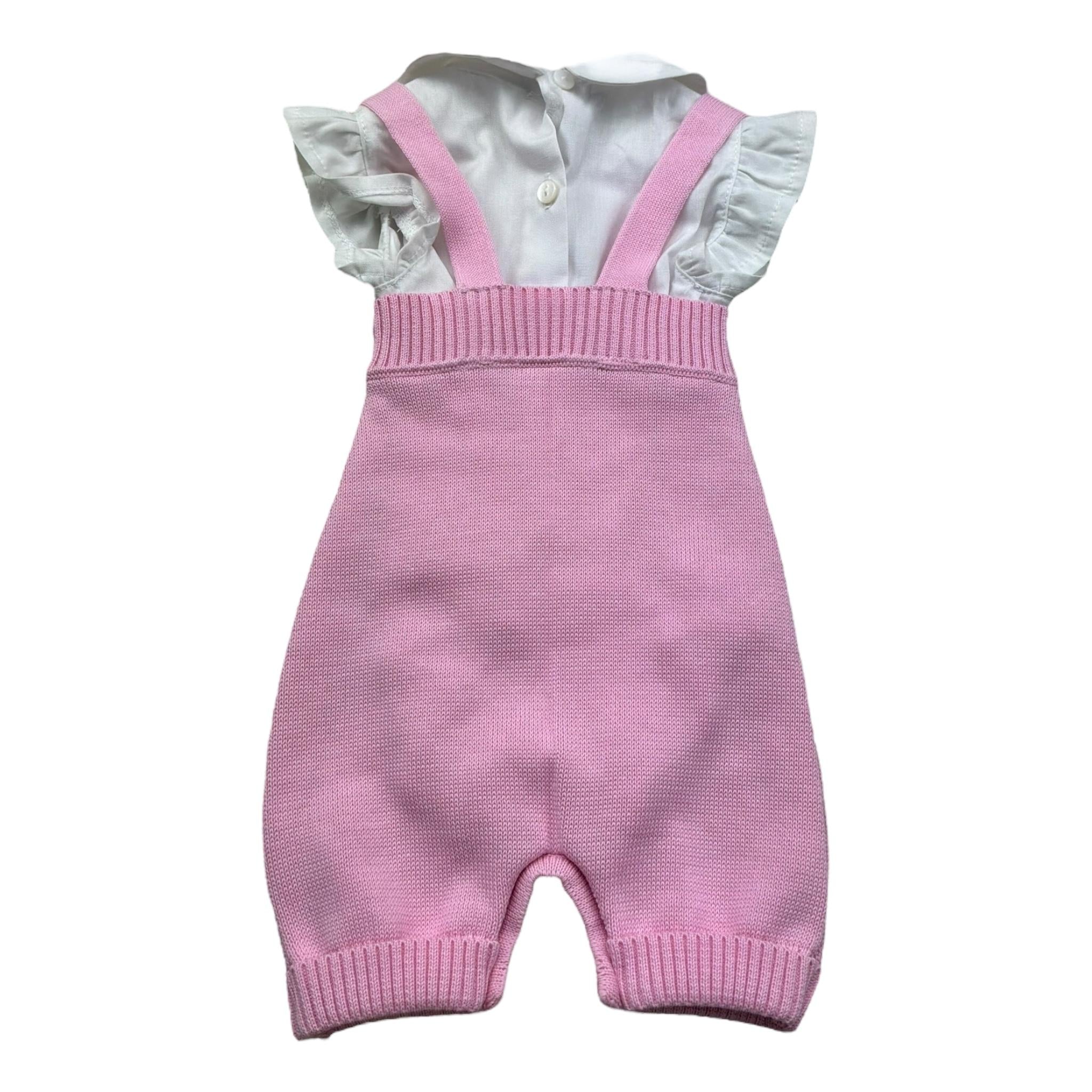 I Delfi Completo 2 Pezzi Camica-Salopette per Neonata 25P5049 ROSA I DELFI 