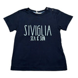 Siviglia T-Shirt Girocollo Tinta Unita con Stampa per Bambino SVNTS17286J BLU SIVIGLIA 