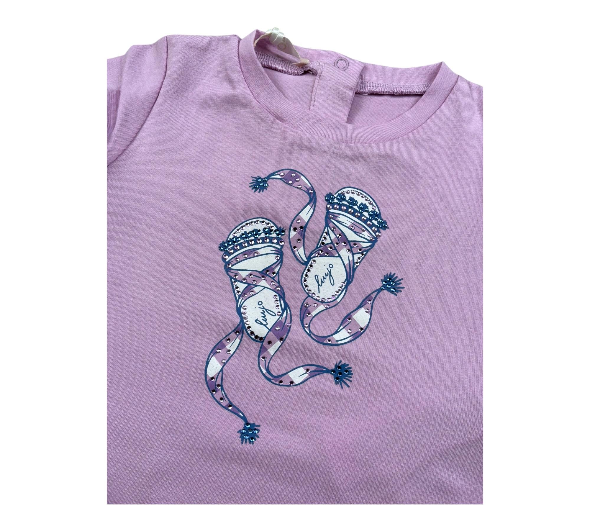 Alice Pi T-Shirt Girocollo Tinta Unita con Logo per Neonata HA5063X LILLA ALICE PI 