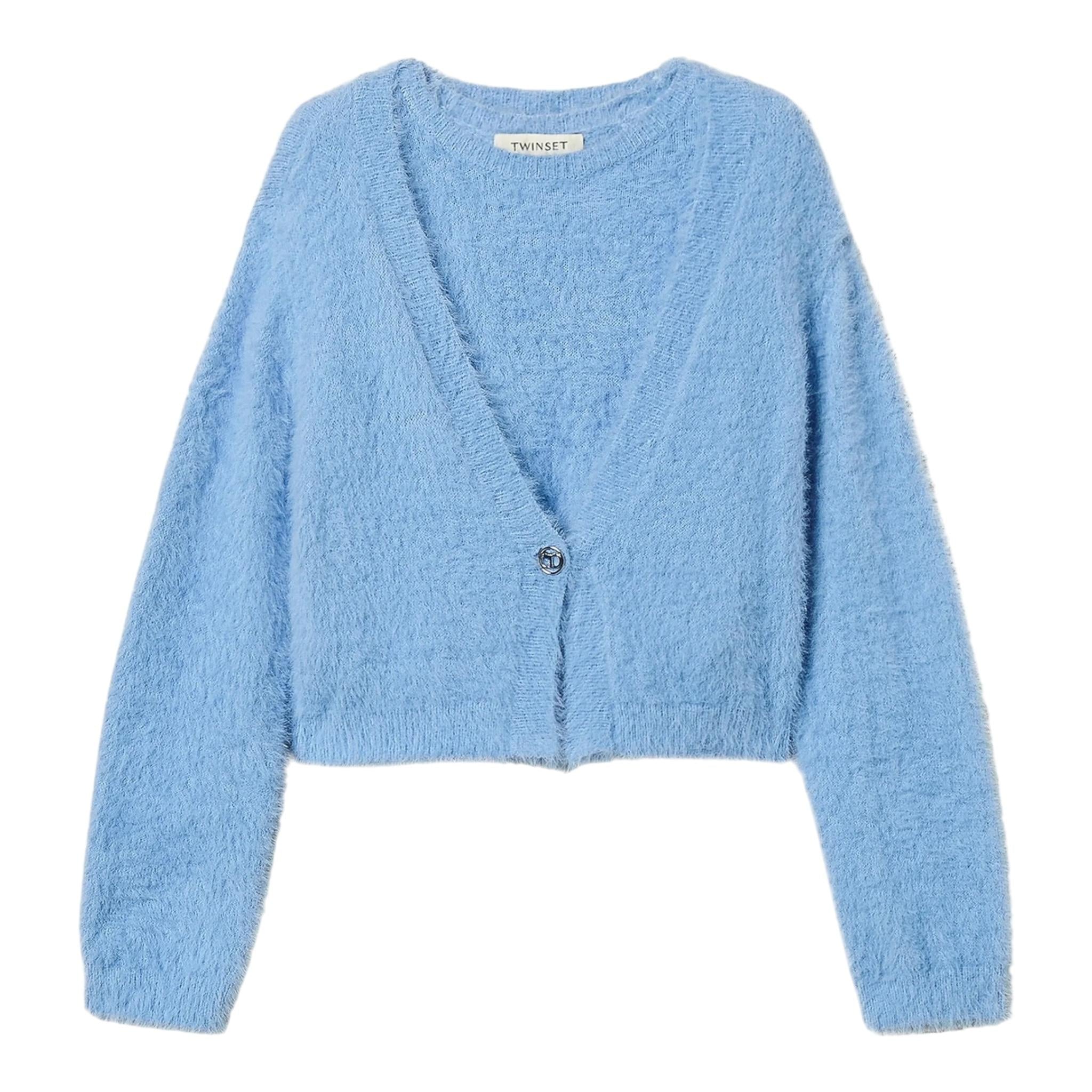 MOSCHINO set cardigan-canotte tinta unita Azzurro per Bambina 242GJ3211 AZZURRO MOSCHINO 