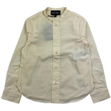Emporio Armani Camicia Manica Lunga Tinta Unita Collo Coreano Avorio Per Bambino