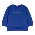 Balmain Felpa Chiusa Girocollo tinta unita con Logo Blu per Bambino BV4550N BLU BALMAIN 