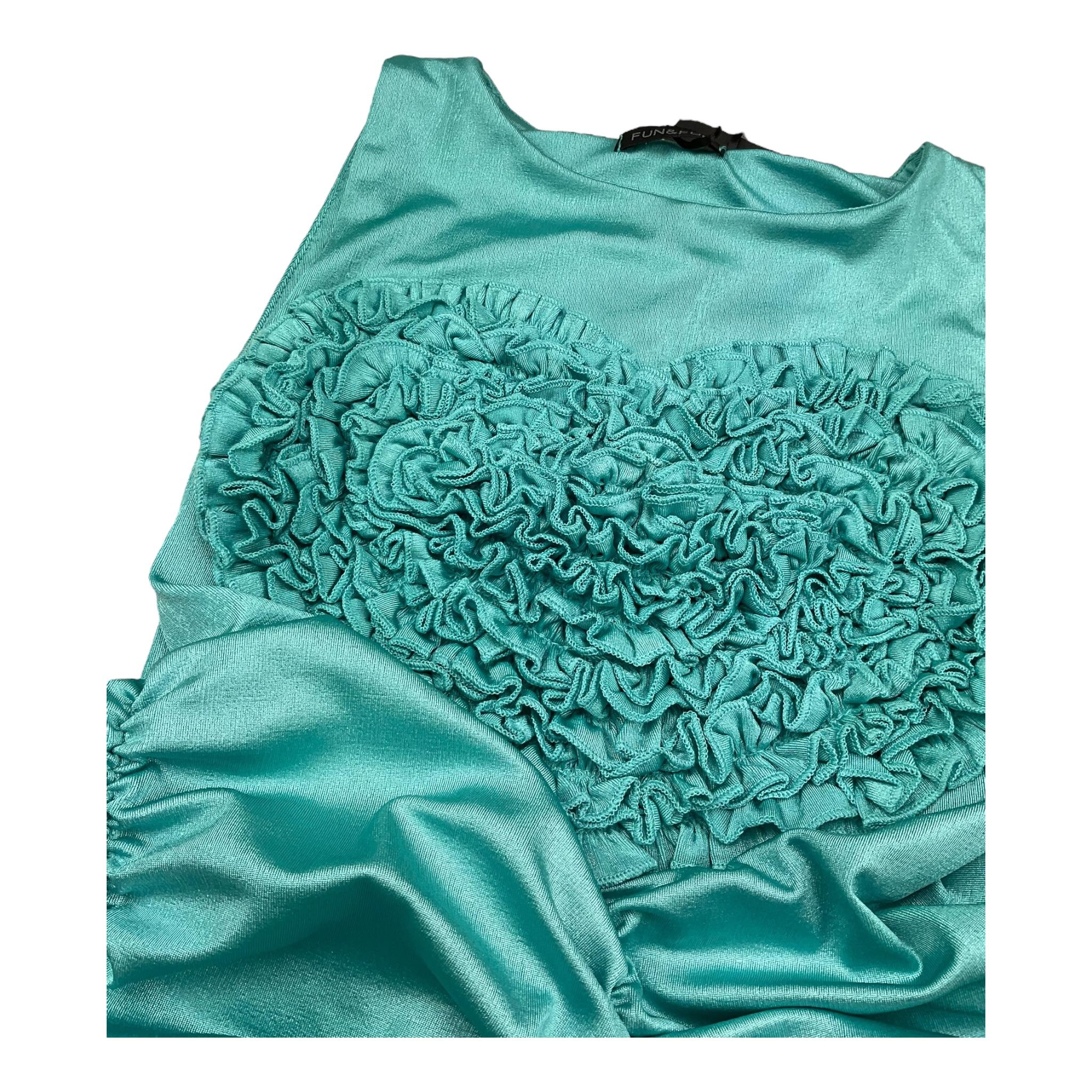 Fun & Fun Abito Giromanica Tinta Unita  per Bambina FJDR01728 TURCHESE FUN & FUN 