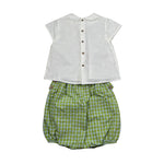 Pangasa Completo 2 Pezzi Camicia-Salopette per Neonato 25858700 BIANCO/VERDE PANGASA 