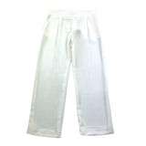 Illiana Pantalone Tinta Unita Con Tasche Americane E Zip Panna Per Bambina