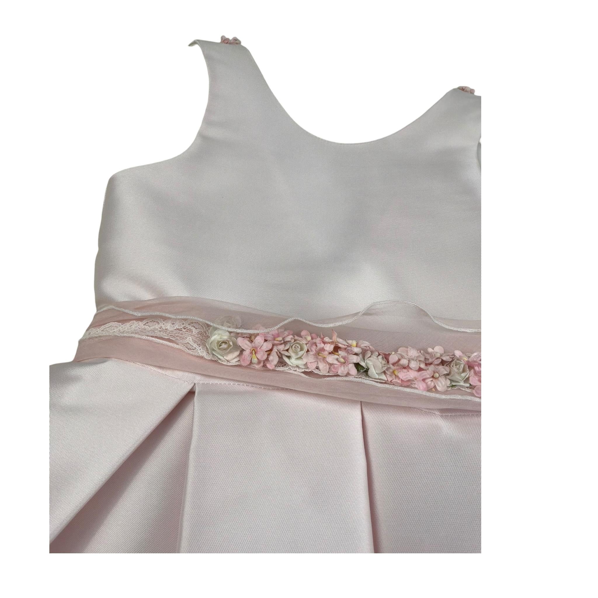 Mimilu' Abito Cerimonia Tinta Unita Giromanica per Bambina 616 ROSA MIMILU' 