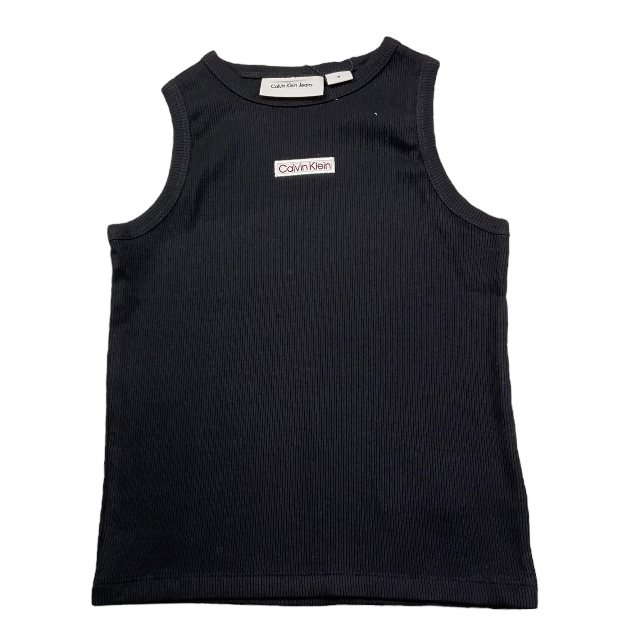 Calvin Klein Canotta Tinta Unita Giromanica con Stampa per Bambina IG0IG02871 NERO CALVIN KLEIN 