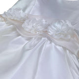 Monnalisa Abito Cerimonia Tinta Unita Giromanica per Bambina 71C902 BIANCO MONNALISA 