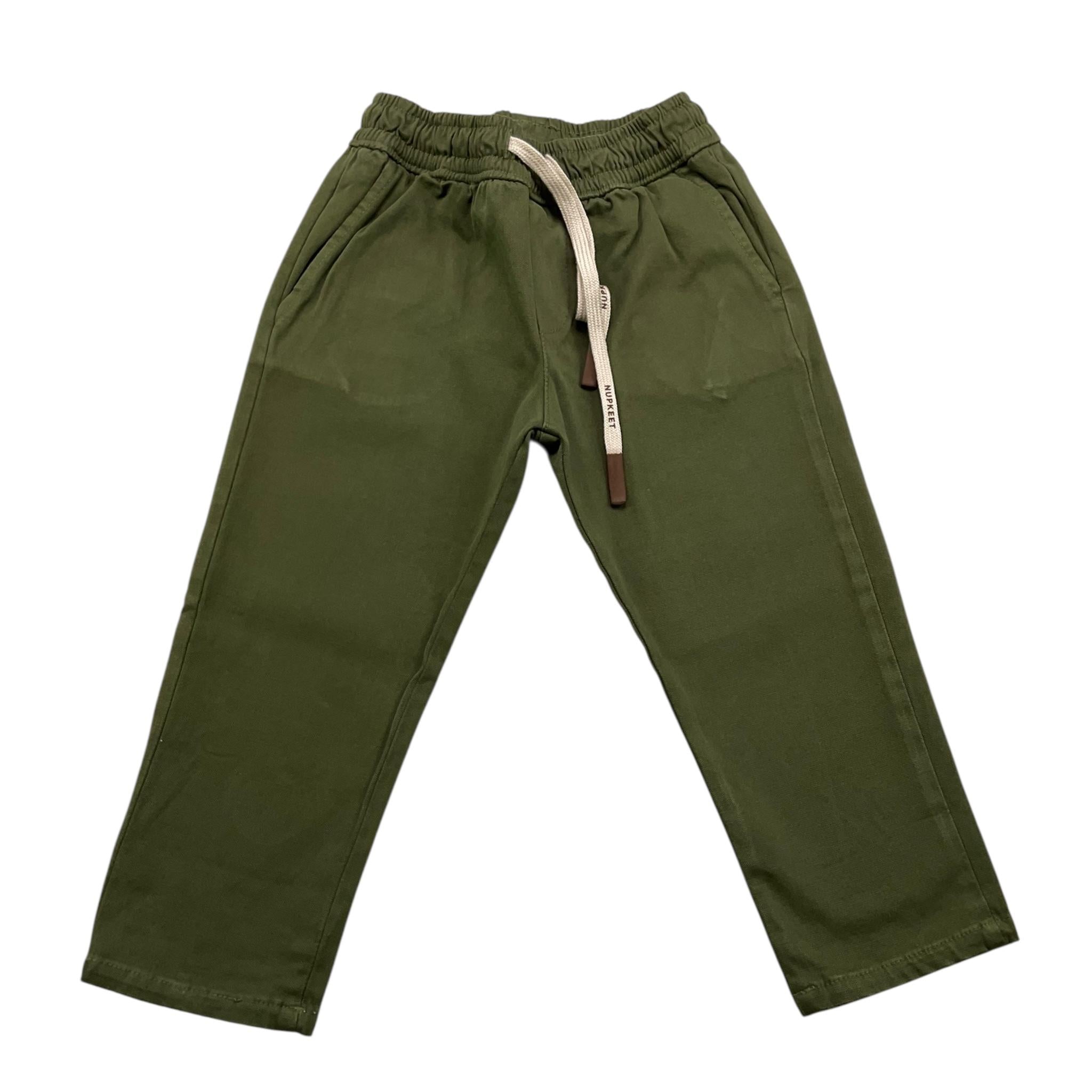 NUPKEET pantalone tinta unita cn elastico in vita Verde per Bambino 24NK295 VERDE NUPKEET 