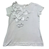 Monnalisa T-Shirt Girocollo Tinta Unita con Fiocchi per Bambina 797614F6 BIANCO MONNALISA 