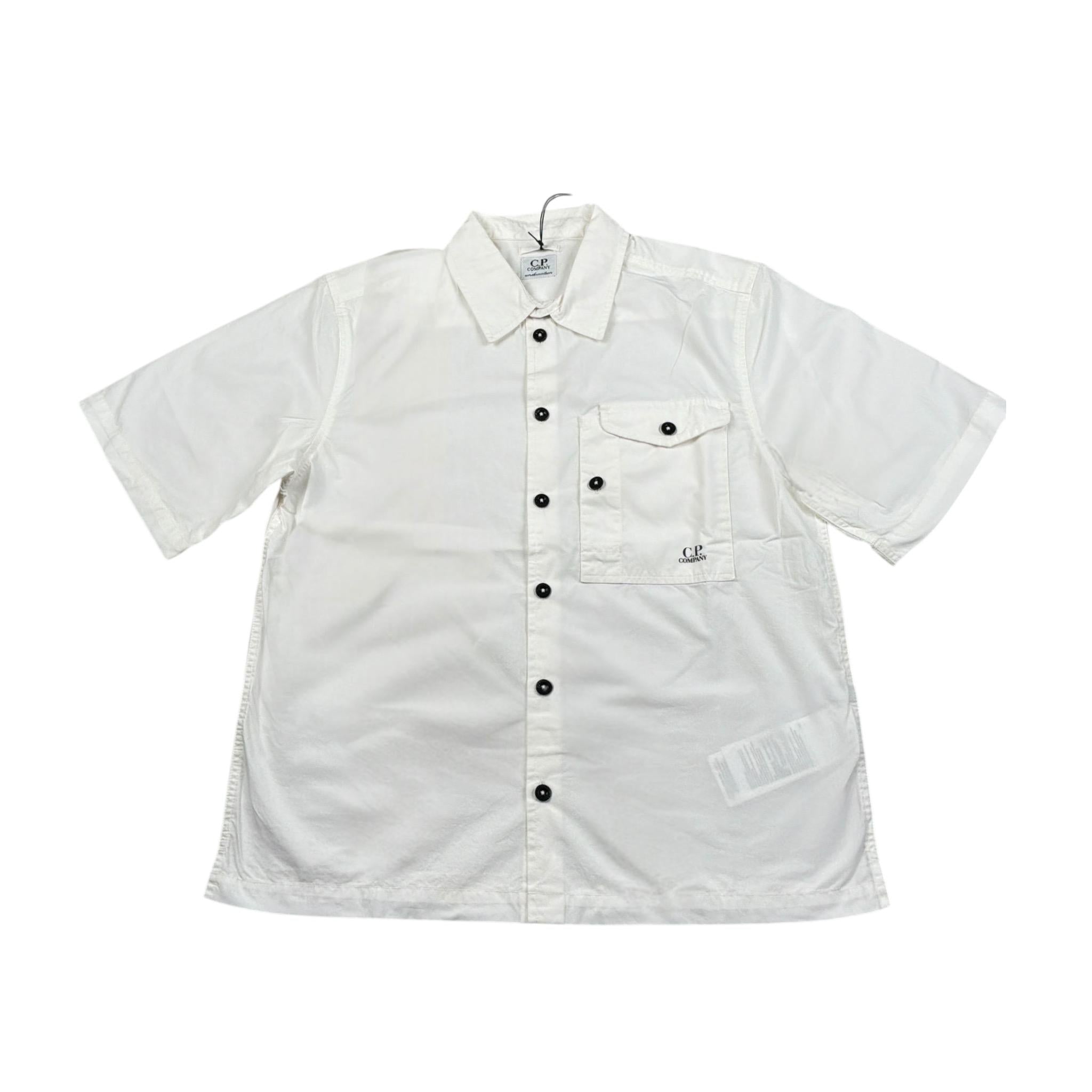 C.P. Company Camicia Mezza Manica tinta unita Panna per Bambino CUC008X PANNA C.P. COMPANY 