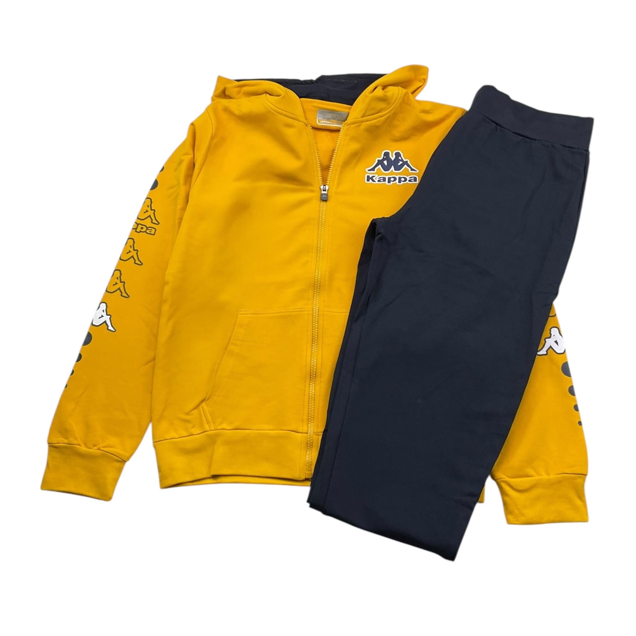 KAPPA completo 2pz bicolore felpa-pantalone Giallo/nero per Bambino 8081T0059 GIALLO/NERO KAPPA 