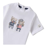 Minibanda T-Shirt Girocollo Tinta Unita con Stampa per Neonato 3B613 BIANCO MINIBANDA 