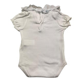Tintenfisch-Bodysuit mit halblangen Ärmeln, einfarbig, mit weißem Kragen für Babymädchen