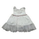 La Stupenderia Abito Giromanica Tinta Unita con Tulle per Neonata CBAB64 BIANCO LA STUPENDERIA 