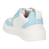 Chiara Ferragni Sneakers Bicolore Con Lacci E Logo Bianco/Azzurro Per Bambina