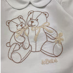 Le Bebe' Completo 2 Pezzi Shirt-Ghettina Tinta Unita con Fantasia per Neonata LBB4831 BIANCO LE BEBE' 