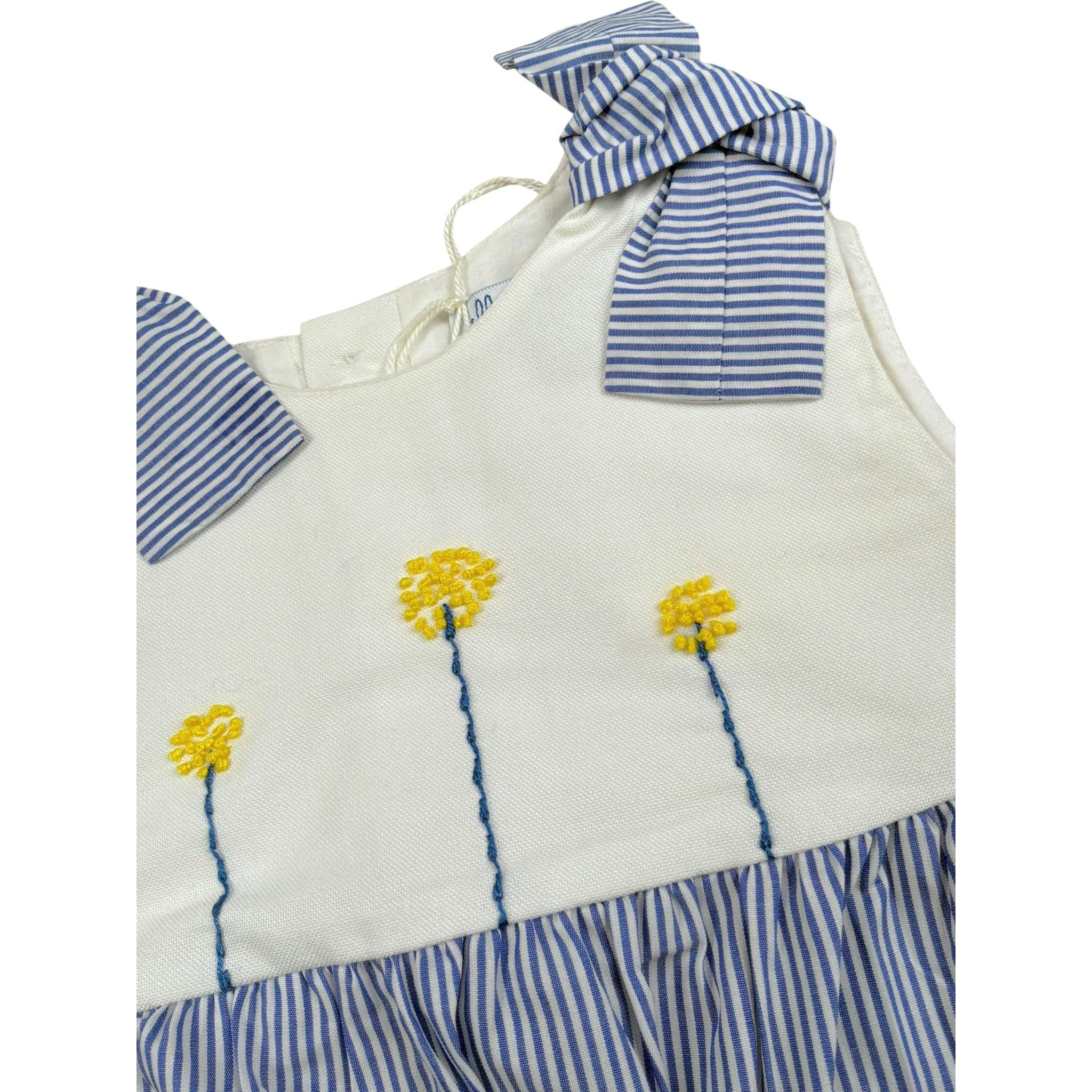 Ilfarobimbi Pagliaccett Bicolore con Fantasia A Righe per Neonata GELSOMINO BIANCO/BLU ILFAROBIMBI 