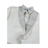 Petit Completo 5 Pezzi Giacca-Camicia-Bermuda-Papillon-Gilet  per Neonato S3515715L PANNA PETIT 