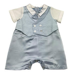 Ninnaoh Pagliaccetto Tinta Unita con Papillions E Finto Gilet per Neonato E23280P AZZURRO NINNAOH 
