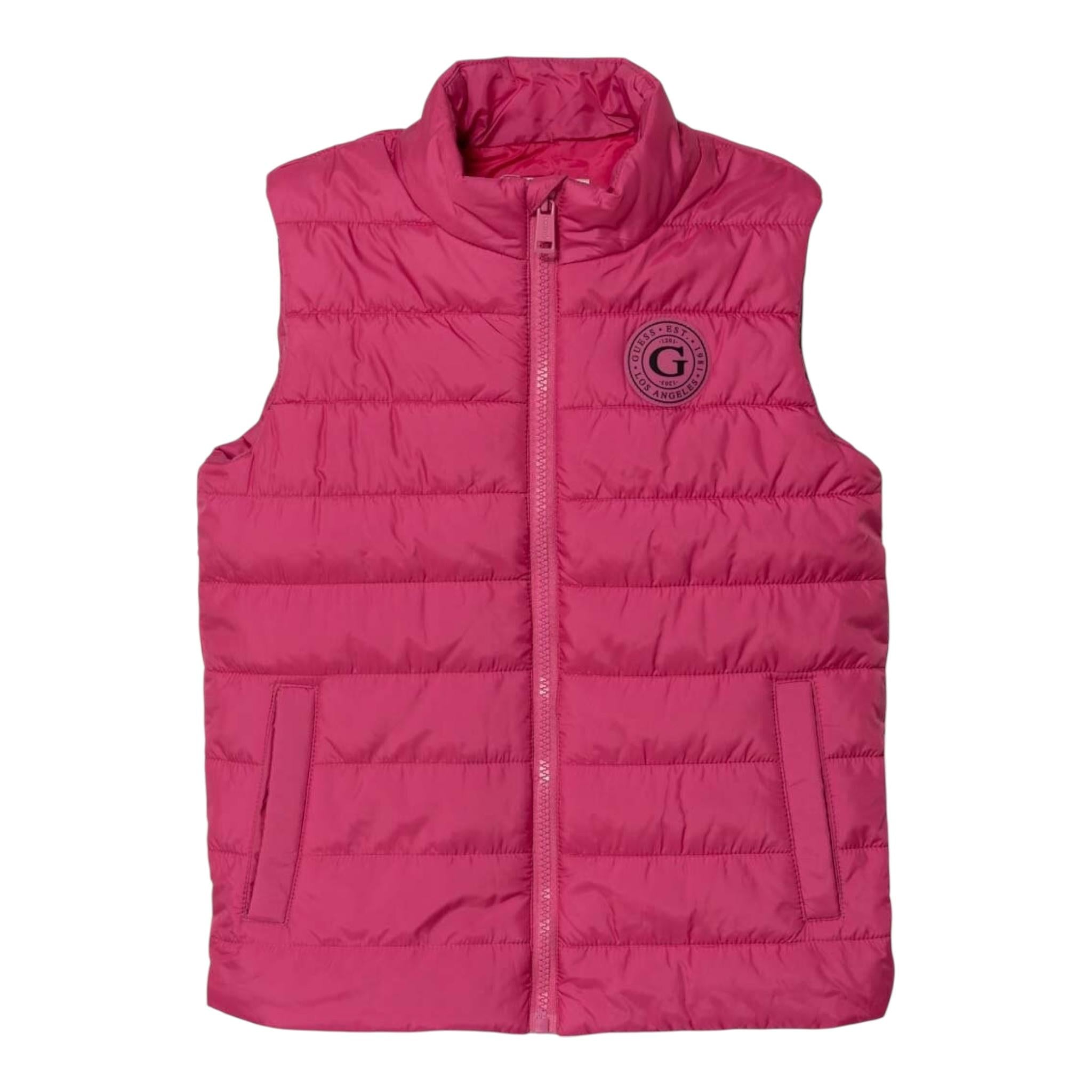 Guess Smanicato Tinta Unita con Logo per Bambina H4GJ01WCFM0 FUXIA GUESS 