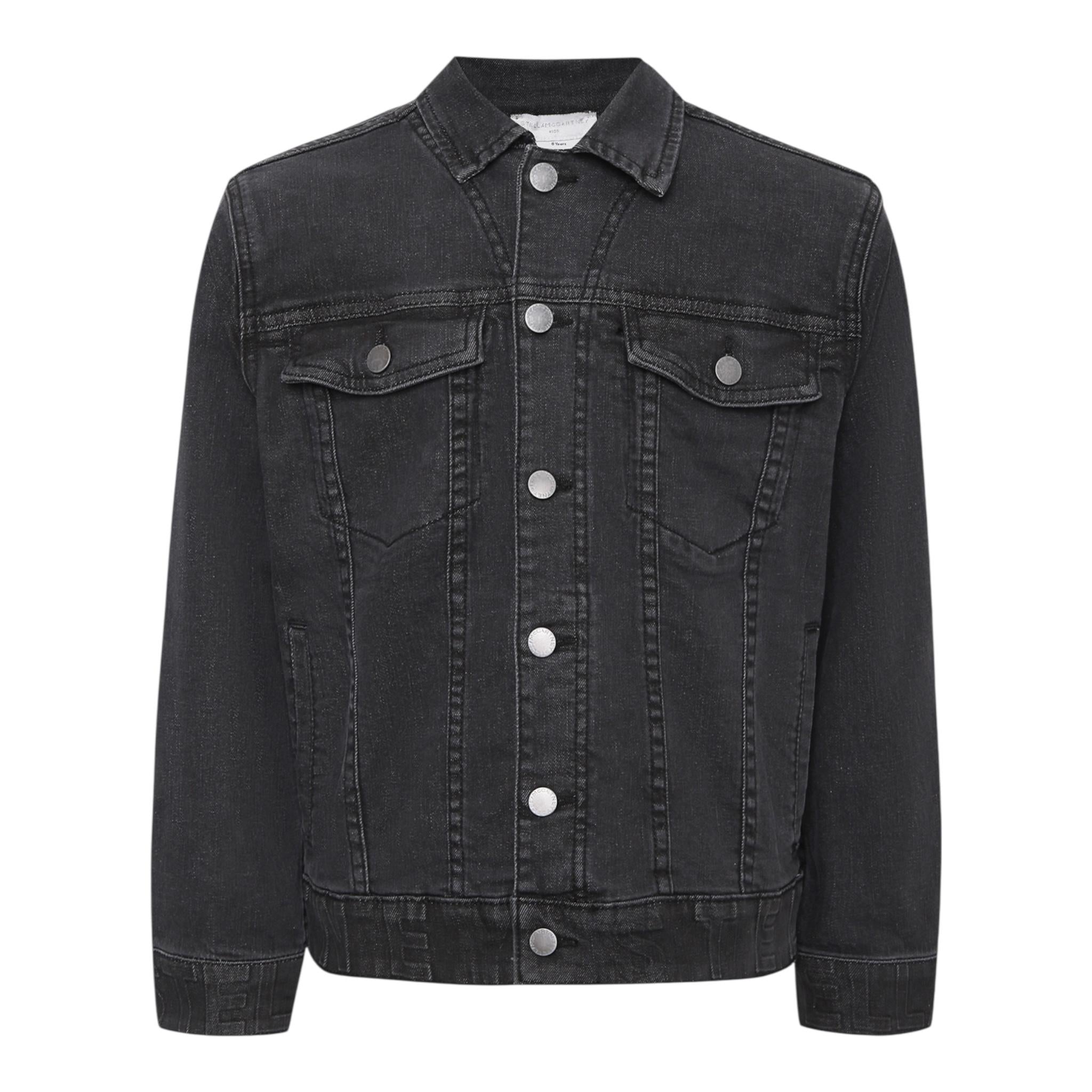 Stella Mccartney Giubbino In Denim Tinta Unita con Stampa per Bambino Z0531 NERO STELLA McCARTNEY 